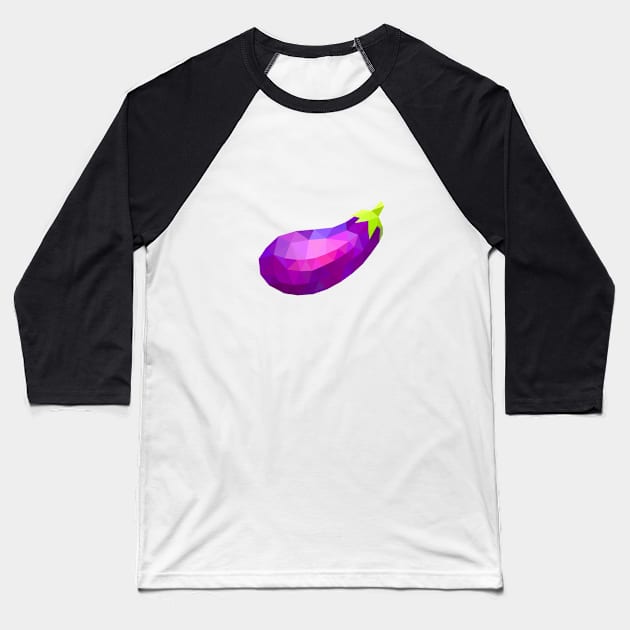 MINIMALIST LOW POLY EGGPLANT Baseball T-Shirt by itsyaboifabian